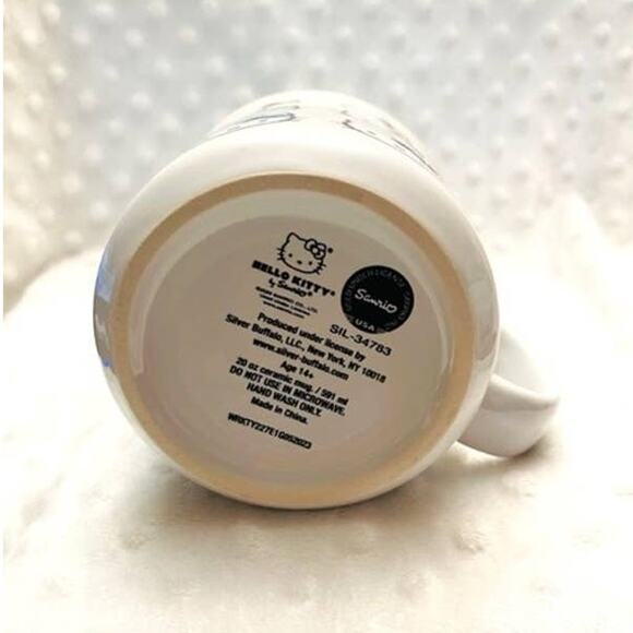 Hello Kitty Mutli Color Sparkle Bow Faces Print 20oz Ceramic Mug-NEW - Picture 6 of 6